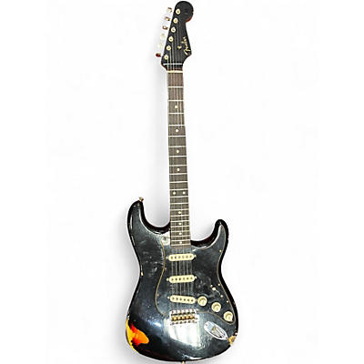 Used Fender Limited Dual Mag II Stratocaster Relic Black Solid Body Electric Guitar