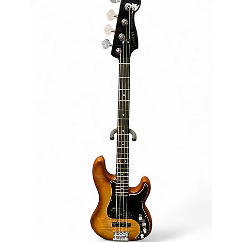 Used Fender Limited Edition-American Ultra Precision Bass ebony tiger Electric Bass Guitar ebony tiger