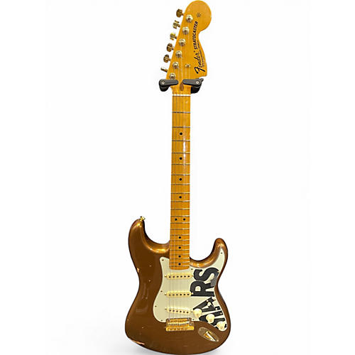 Used Fender Limited Edition Bruno Mars Stratocaster Gold Solid Body Electric Guitar Gold