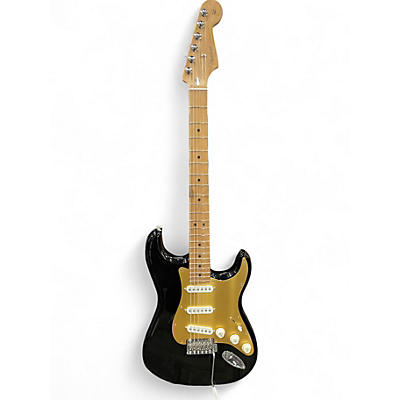 Used Fender Limited Edition Player Stratocaster Black and Gold Solid Body Electric Guitar