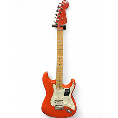 Used Fender Limited Edition Player Stratocaster HSS Fiesta Red with Matching Headstock Solid Body Electric Guitar