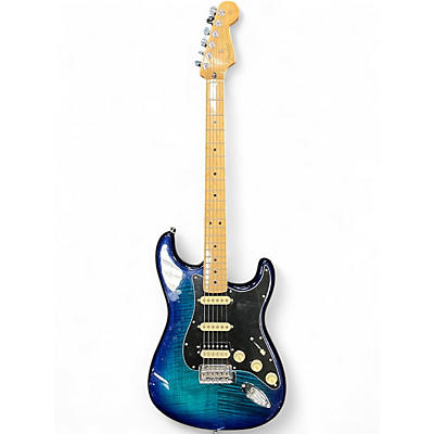 Used Fender  Limited Edition Player Stratocaster® HSS Plus Top Blue Burst Solid Body Electric Guitar