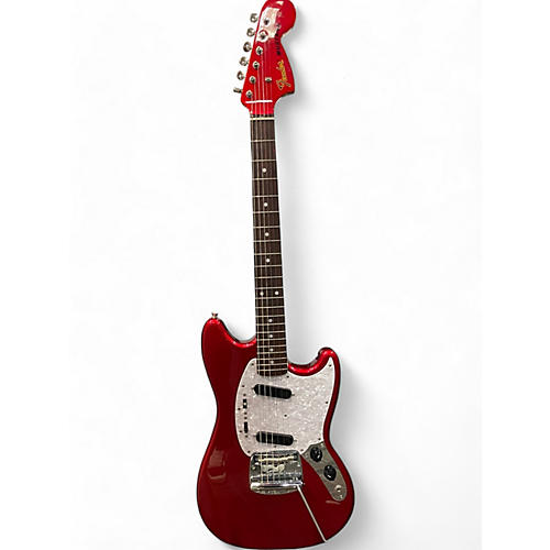 Fender Used Fender MG-69 Mustang Candy Apple Red Metallic Solid Body Electric Guitar Candy Apple Red Metallic