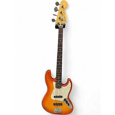 Used Fender MIJ Foto Flame Jazz Bass Sunburst Electric Bass Guitar