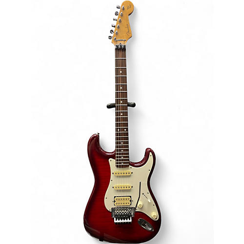 Used Fender MIJ Stratocaster Floyd Rose Squier Series Trans Red Burst Solid Body Electric Guitar Trans Red Burst