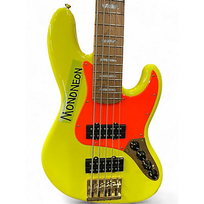 Used Fender MONO NEON JAZZ BASS NEON YELLOW Electric Bass Guitar
