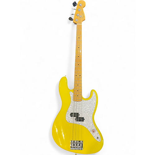 Used Fender Mark Hoppus Signature Jazz Bass Yellow Electric Bass Guitar Yellow