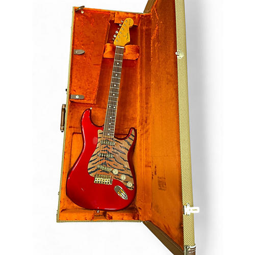 Used Fender Modded Artist Series Stevie Ray Vaughan Stratocaster Candy Apple Red Solid Body Electric Guitar Candy Apple Red