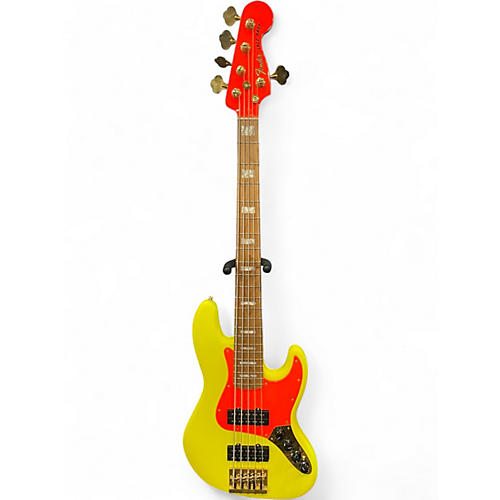 Used Fender MonoNeon Bass V Fluorescent Yellow Electric Bass Guitar Fluorescent Yellow