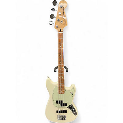 Used Fender Mustang Bass Alpine White Electric Bass Guitar