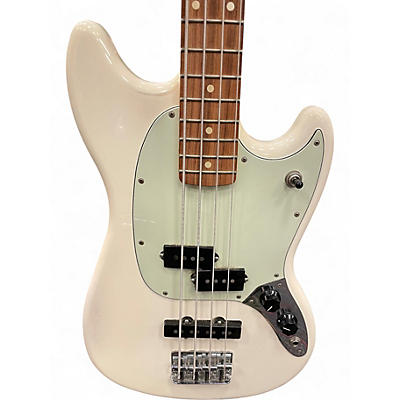 Used Fender Mustang Bass Antique Ivory Electric Bass Guitar