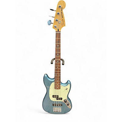 Used Fender Mustang Bass Blue Electric Bass Guitar