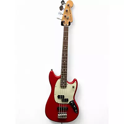 Used Fender Mustang Bass Candy Apple Red Electric Bass Guitar