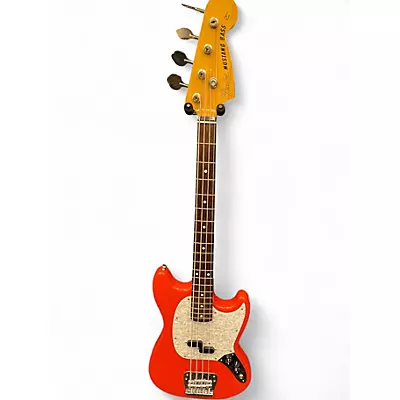Used Fender Mustang Bass Fiesta Red Electric Bass Guitar