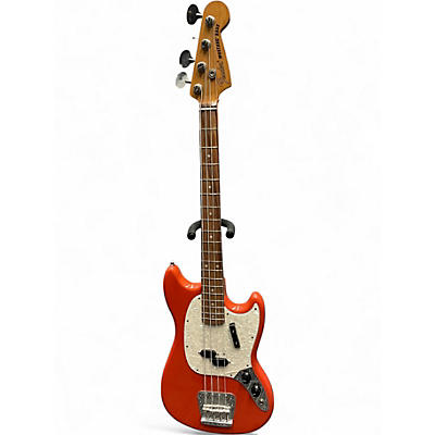 Used Fender Mustang Bass Orange Electric Bass Guitar