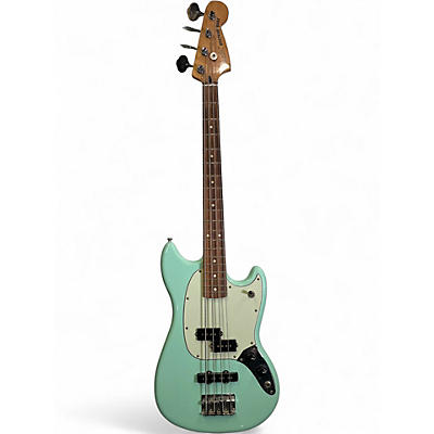 Used Fender Mustang Bass Surf Green Electric Bass Guitar