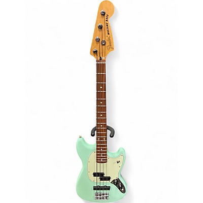Used Fender Mustang Bass Surf Green Electric Bass Guitar