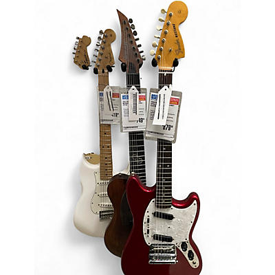 Used Fender Mustang Candy Apple Red Solid Body Electric Guitar
