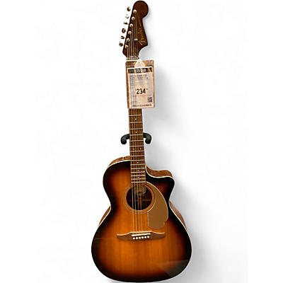 Used Fender Newporter Player 2 Tone Sunburst Acoustic Electric Guitar