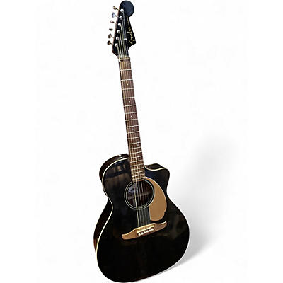Used Fender Newporter Player Black Acoustic Electric Guitar