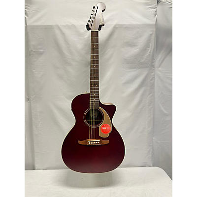 Fender Used Fender Newporter Player Burgundy Acoustic Electric Guitar