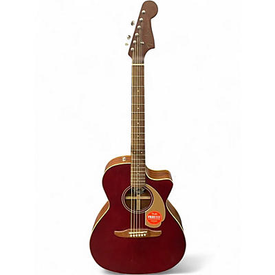 Used Fender Newporter Player Burgundy Acoustic Electric Guitar