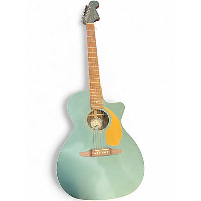 Used Fender Newporter Player Green Acoustic Electric Guitar