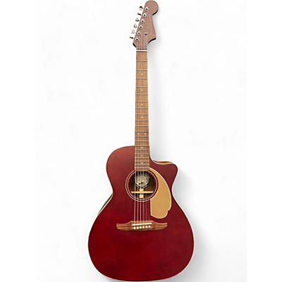 Fender Used Fender Newporter Player Satin Red Acoustic Electric Guitar