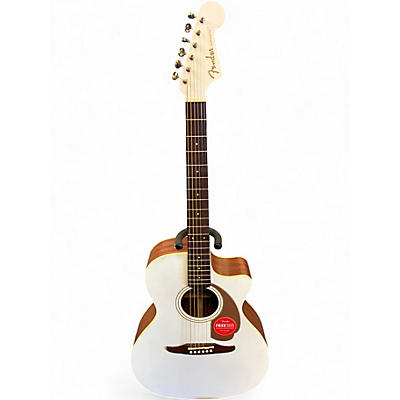 Used Fender Newporter Player White Acoustic Electric Guitar