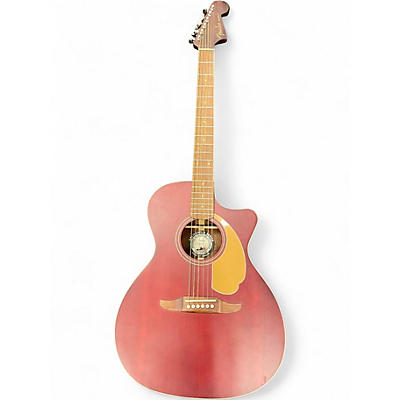 Used Fender Newporter Player Wine Red Acoustic Electric Guitar