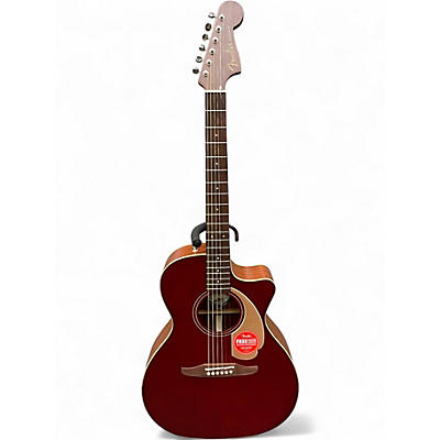 Used Fender Newporter Player Wine Red Acoustic Electric Guitar