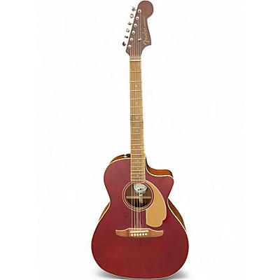Used Fender Newporter Player Wine Red Acoustic Electric Guitar