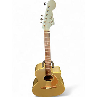 Used Fender Newporter Player champagne Acoustic Electric Guitar