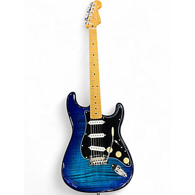 Used Fender PLAYER II stratocaster modified blue flame Solid Body Electric Guitar