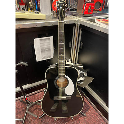 Fender Used Fender Paramount PM-1 Standard Dreadnought Black Acoustic Electric Guitar