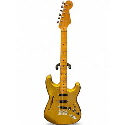 Used Fender Partscaster Gold Glitter Solid Body Electric Guitar
