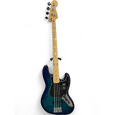 Used Fender Player Jazz Bass Plus Top Blue Burst Electric Bass Guitar