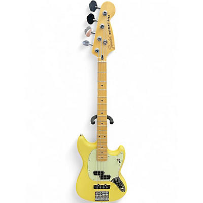 Used Fender Player Mustang Bass PJ Hialeah YELLOW Electric Bass Guitar