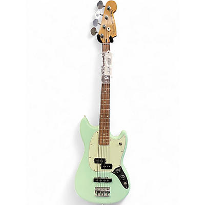 Used Fender Player Mustang Bass PJ Surf Green Electric Bass Guitar