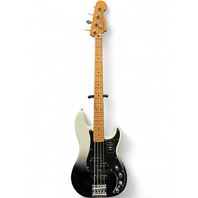 Used Fender Player Plus Active Precision Bass Black and White Electric Bass Guitar