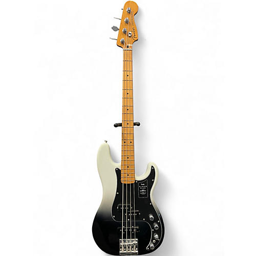 Used Fender Player Plus Active Precision Bass Black and White Electric Bass Guitar Black and White