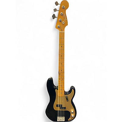 Used Fender Player Precision Bass Black and Gold Electric Bass Guitar