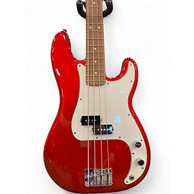 Used Fender Player Precision Bass Candy Apple Red Metallic Electric Bass Guitar
