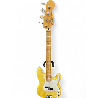 Used Fender Player Precision Bass Hialeah Yellow Electric Bass Guitar