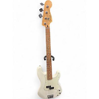 Used Fender Player Precision Bass Polar White Electric Bass Guitar