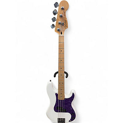 Used Fender Player Precision Bass WHITE AND PURPLE Electric Bass Guitar
