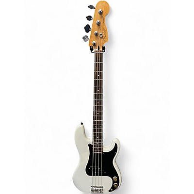 Used Fender Player Precision Bass White and Black Electric Bass Guitar