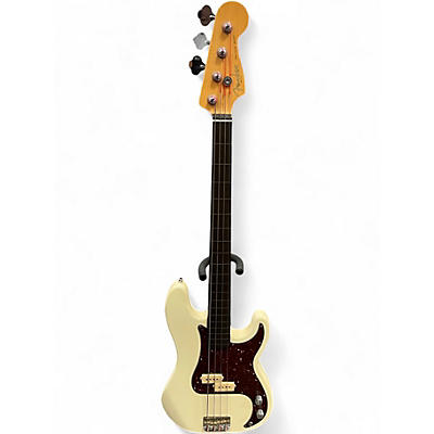 Used Fender Player Precision Fretless  Bass Cream Electric Bass Guitar