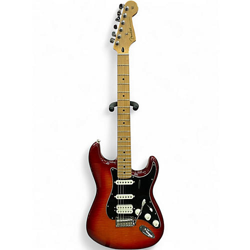 Used Fender Player Stratocaster HSS Plus Top  Aged Cherry Burst Solid Body Electric Guitar Aged Cherry Burst
