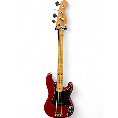 Used Fender Precision Bass Chrome Red Electric Bass Guitar
